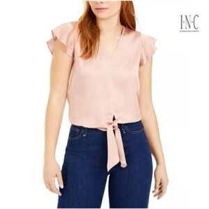 Women's Pink Tie-Front Top